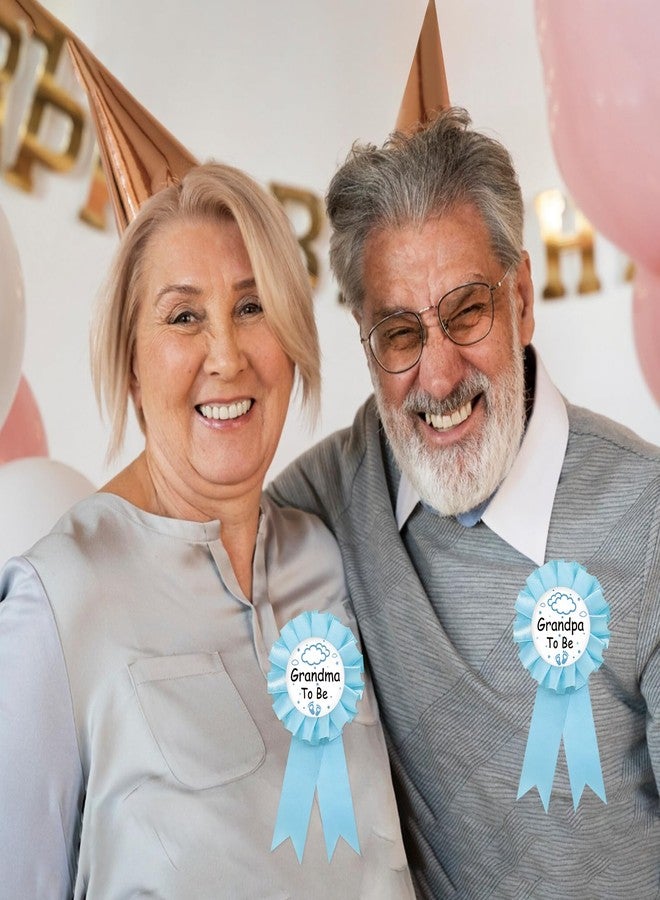 دبوس شارة "الجدة المنتظرة" من الصفيح، دبوس "الجد المنتظر" على شكل سحابة، زر الكشف عن جنس المولود للأجداد الجدد، شريط جائزة "الجدة" على شكل وردة زرقاء، هدايا تذكارية لحفل استقبال المولود الجديد على شكل سحابة - Image 4